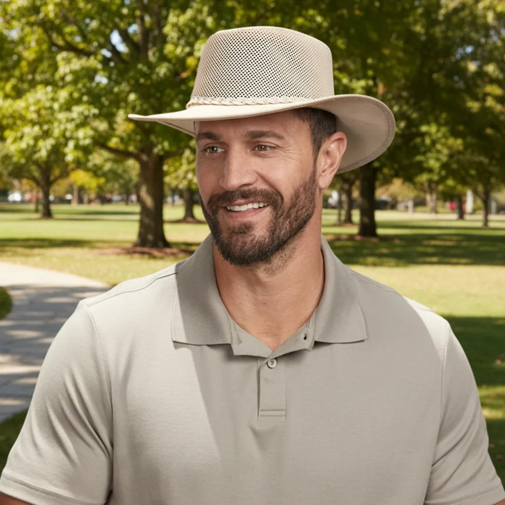 Breeze Latte | Mens Latte Suede Sun Hat