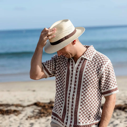 Tulum | Mens Natural Genuine Panama Straw Fedora Hat
