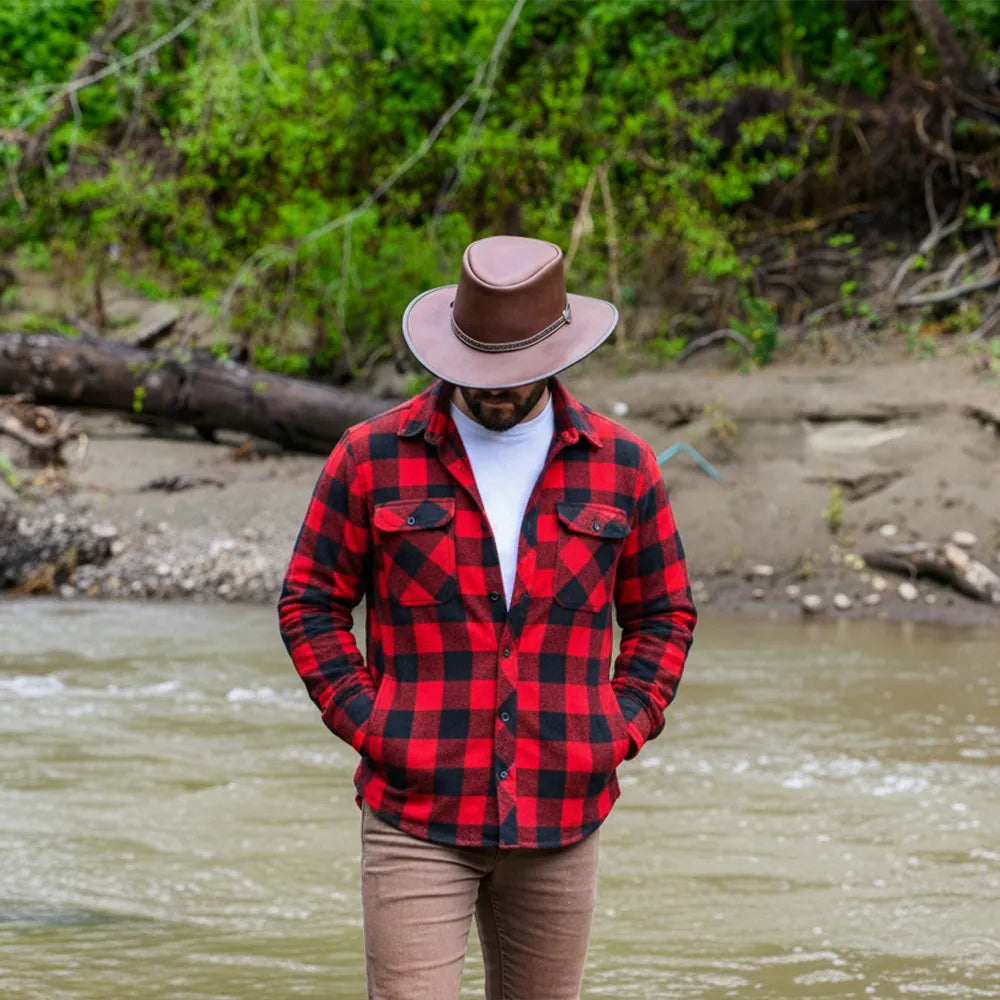 Midnight Rider | Mens Leather Outback Hat