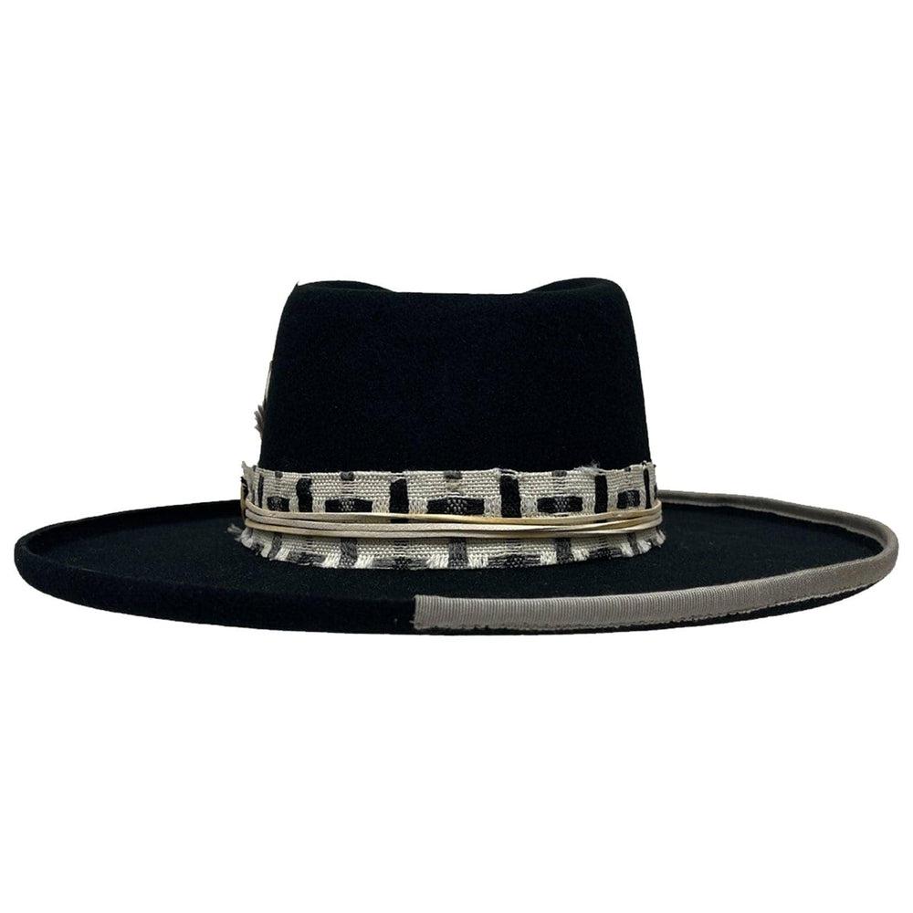A back view of Lounge Black Felt Wool Hat