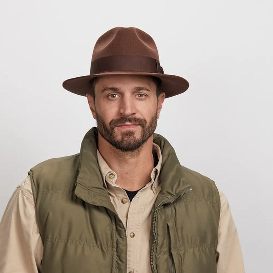 Adventure | Mens Brown Felt Fedora Hat