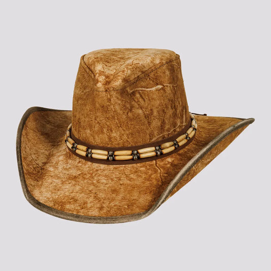 Ambush | Womens Jurassic Leather Outback Hat with Bead Trim
