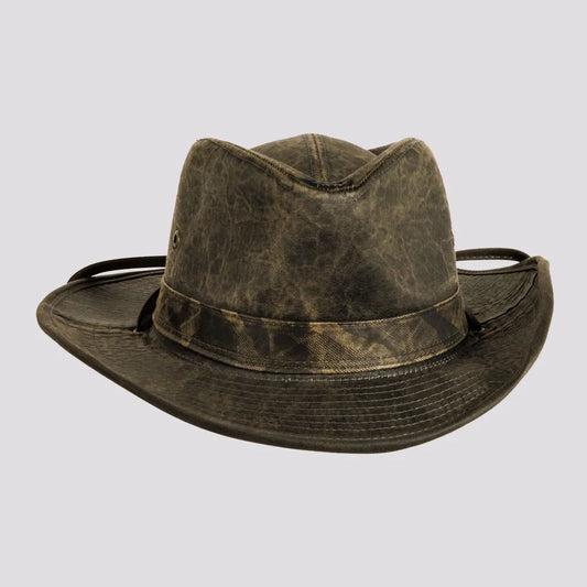 Arden | Mens Black Weathered Cotton Outback Hat
