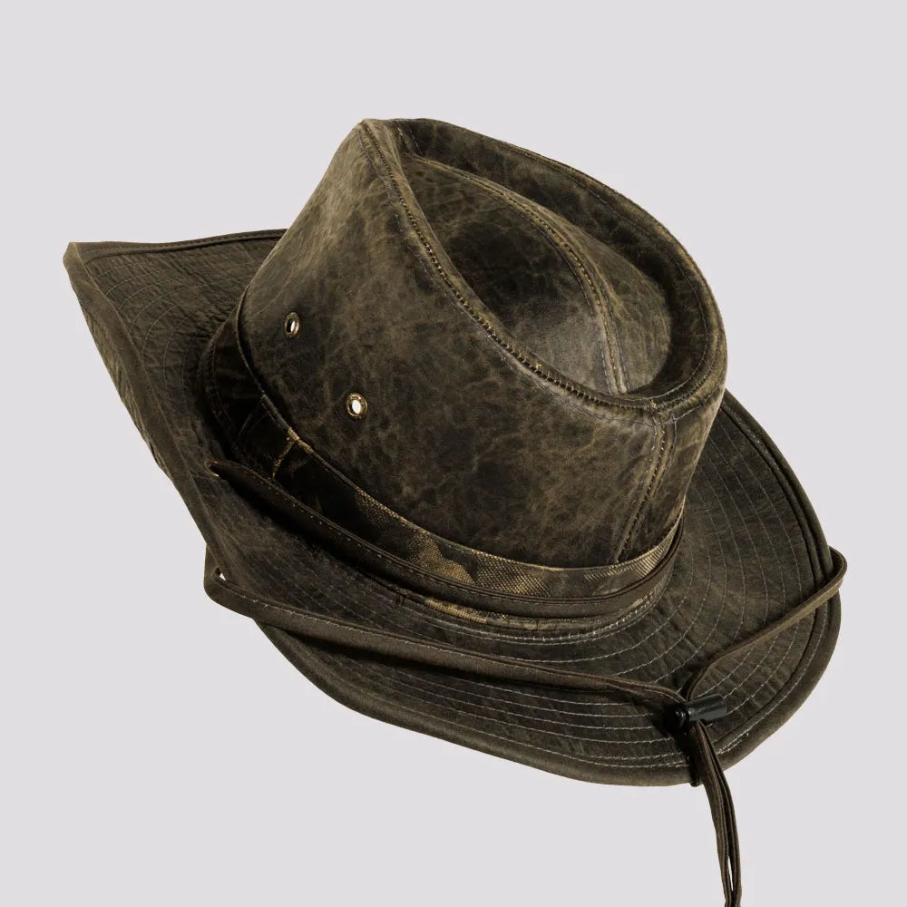 Arden | Mens Black Weathered Cotton Outback Hat