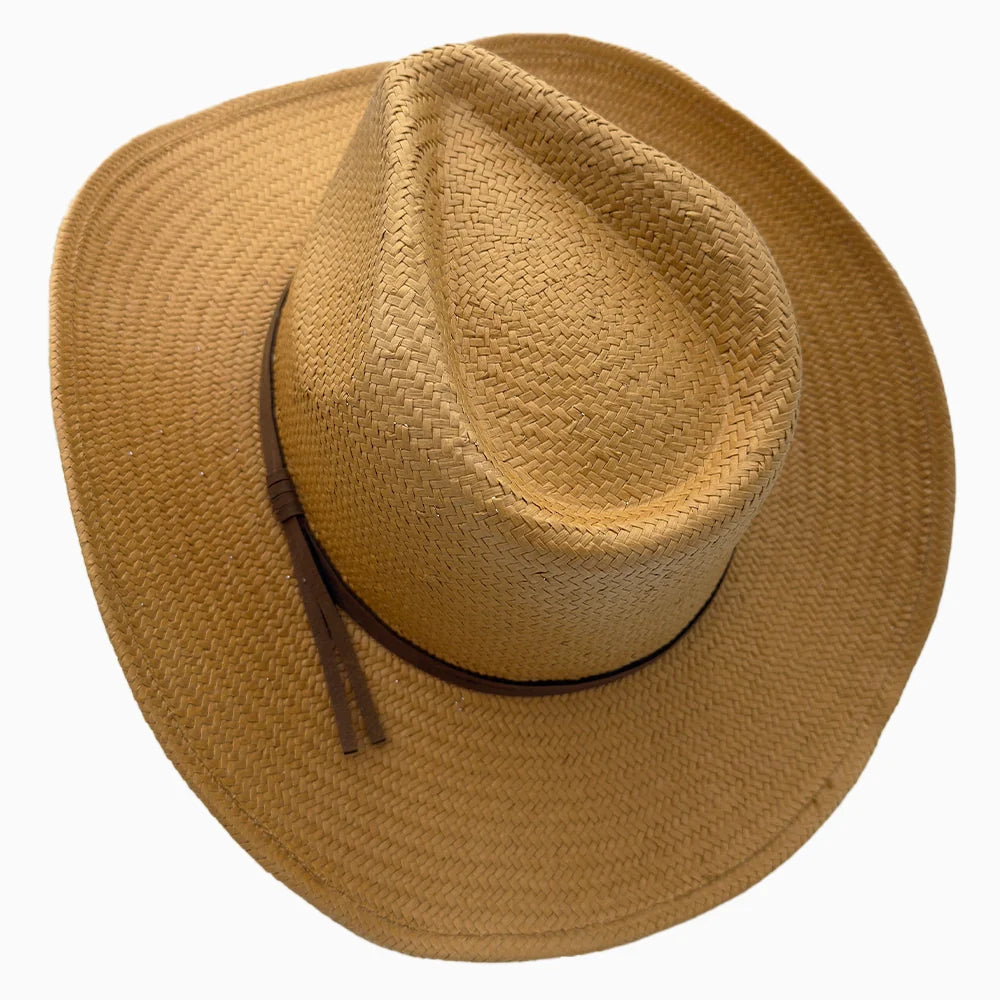 Avery | Womens Pinch Front Western Curled Straw Cowgirl Hat