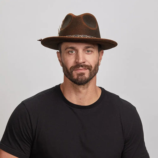 Backroad | Mens Rust Felt Fedora Hat