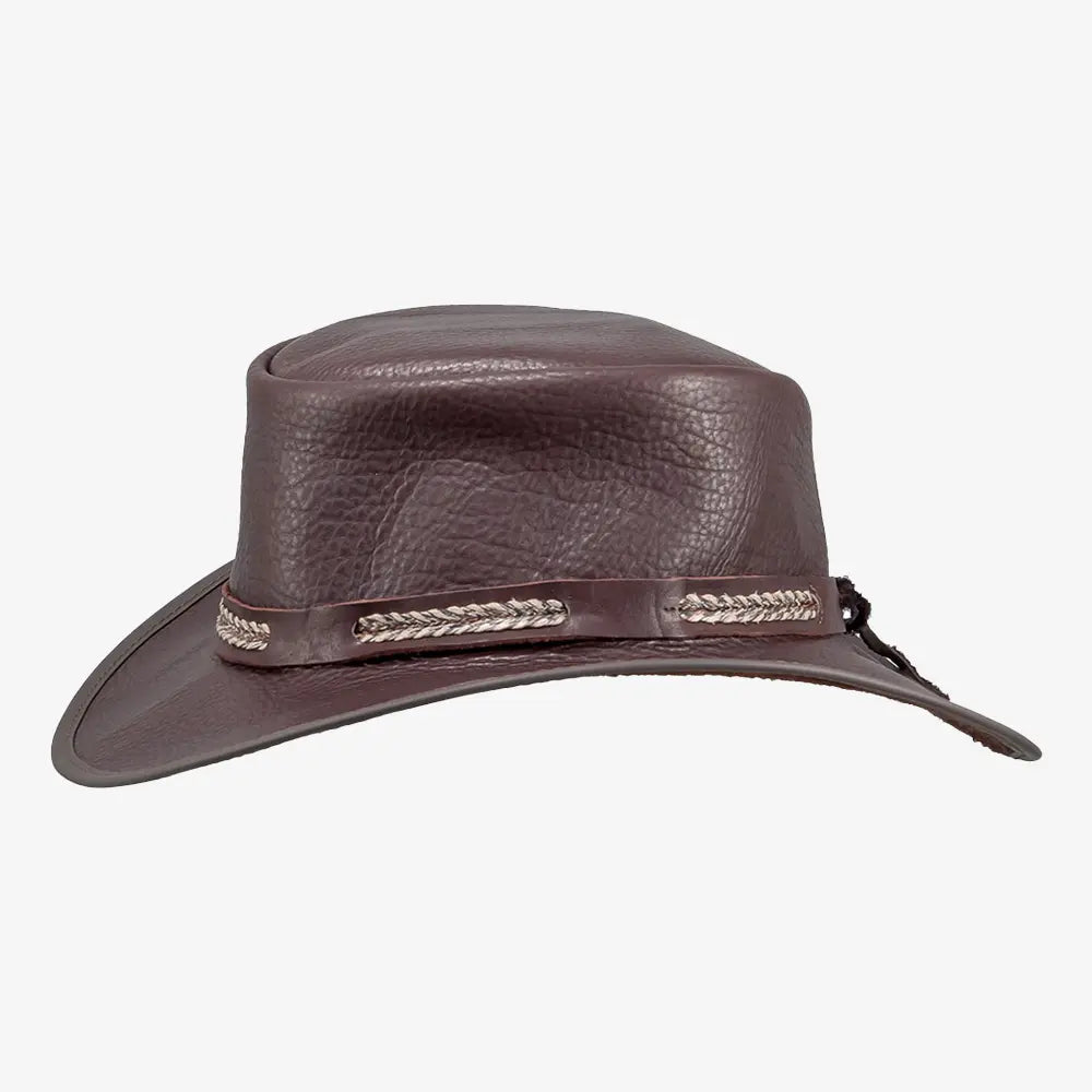 Bison | Mens Bison Leather Packable Outback Hat