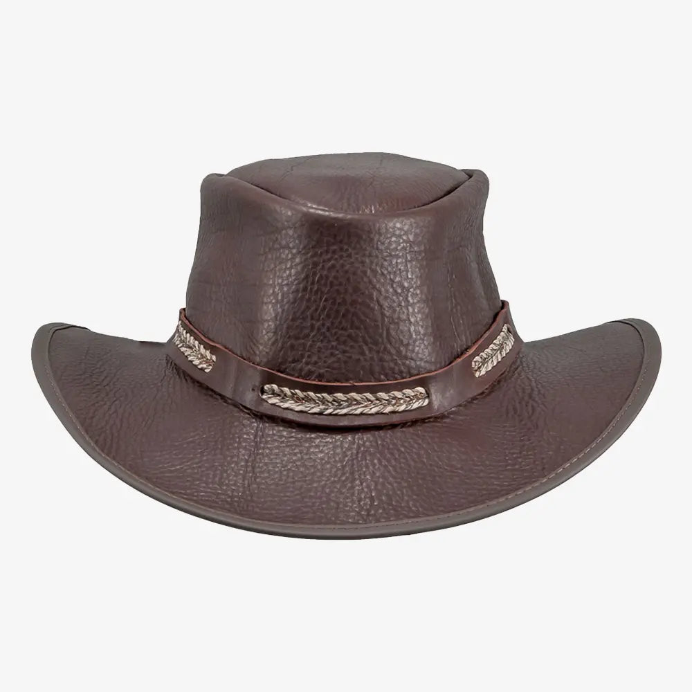 Bison | Mens Bison Leather Packable Outback Hat