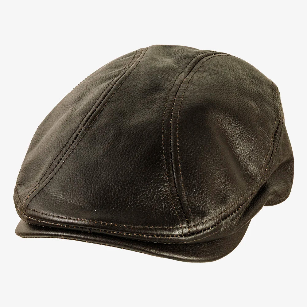 Bookie | Mens Leather Flat Cap