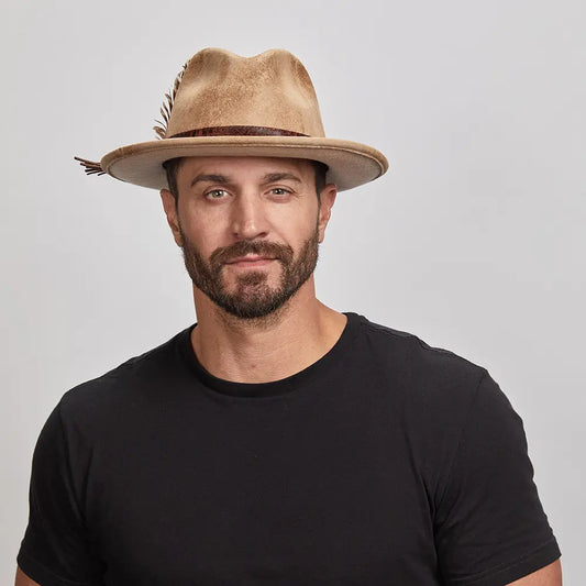 Bootlegger | Mens Ivory Felt Fedora Hat