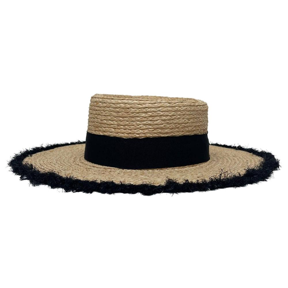 A back view of Brookside Natural Straw Sun Hat