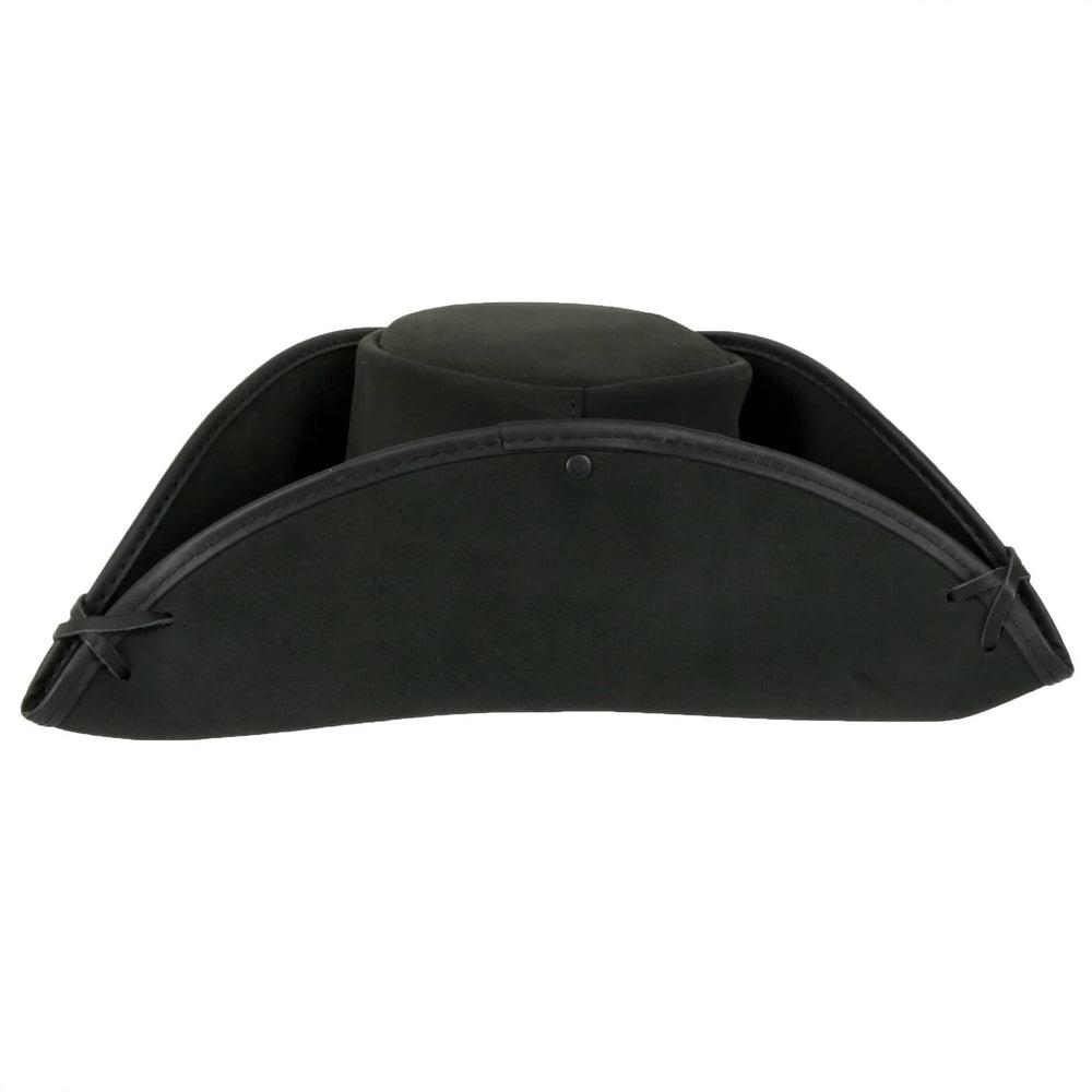 A side view of a Blackbeard Pirate Cowhide Leather Hat