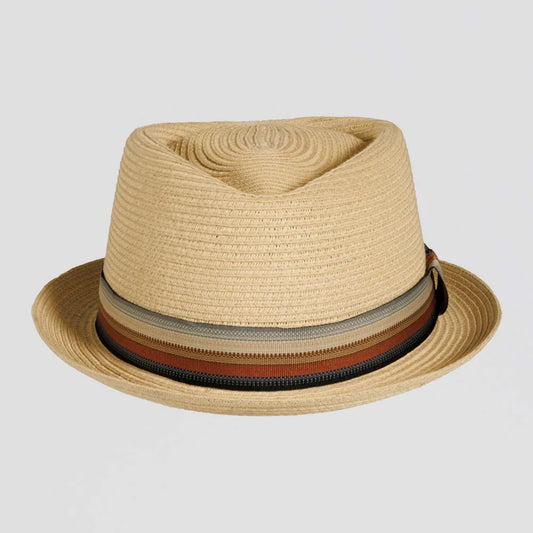 Cortez | Womens Natural Paper Braid Straw Pork Pie Hat