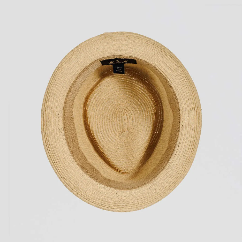 Cortez | Womens Natural Paper Braid Straw Pork Pie Hat