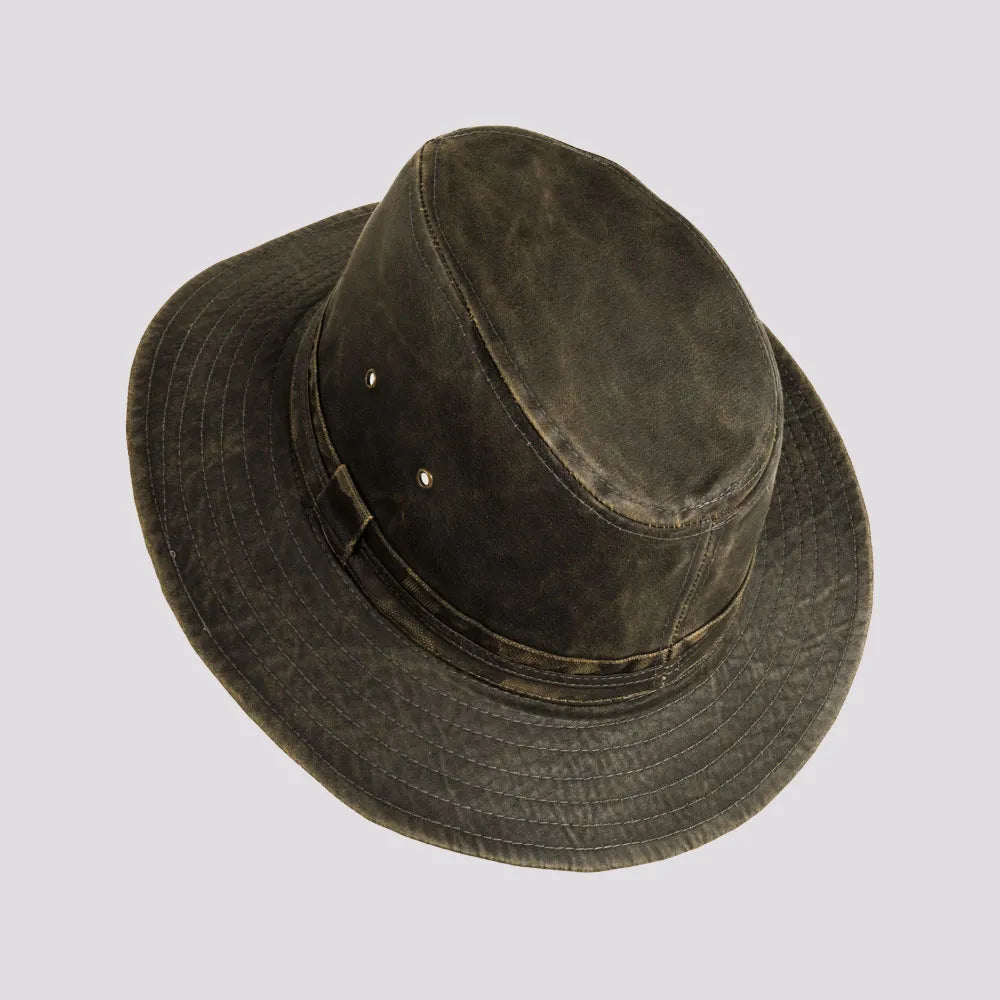 Hood | Mens Black Weathered Cotton Outback Hat
