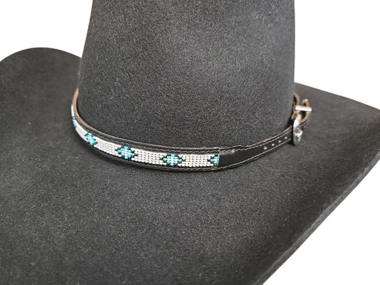 Nita | Beaded Leather Hat Band