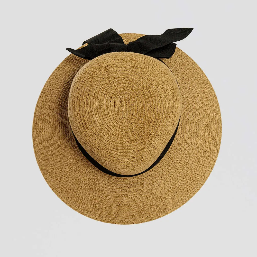 Lucie Toast Sun Straw Hat Top View