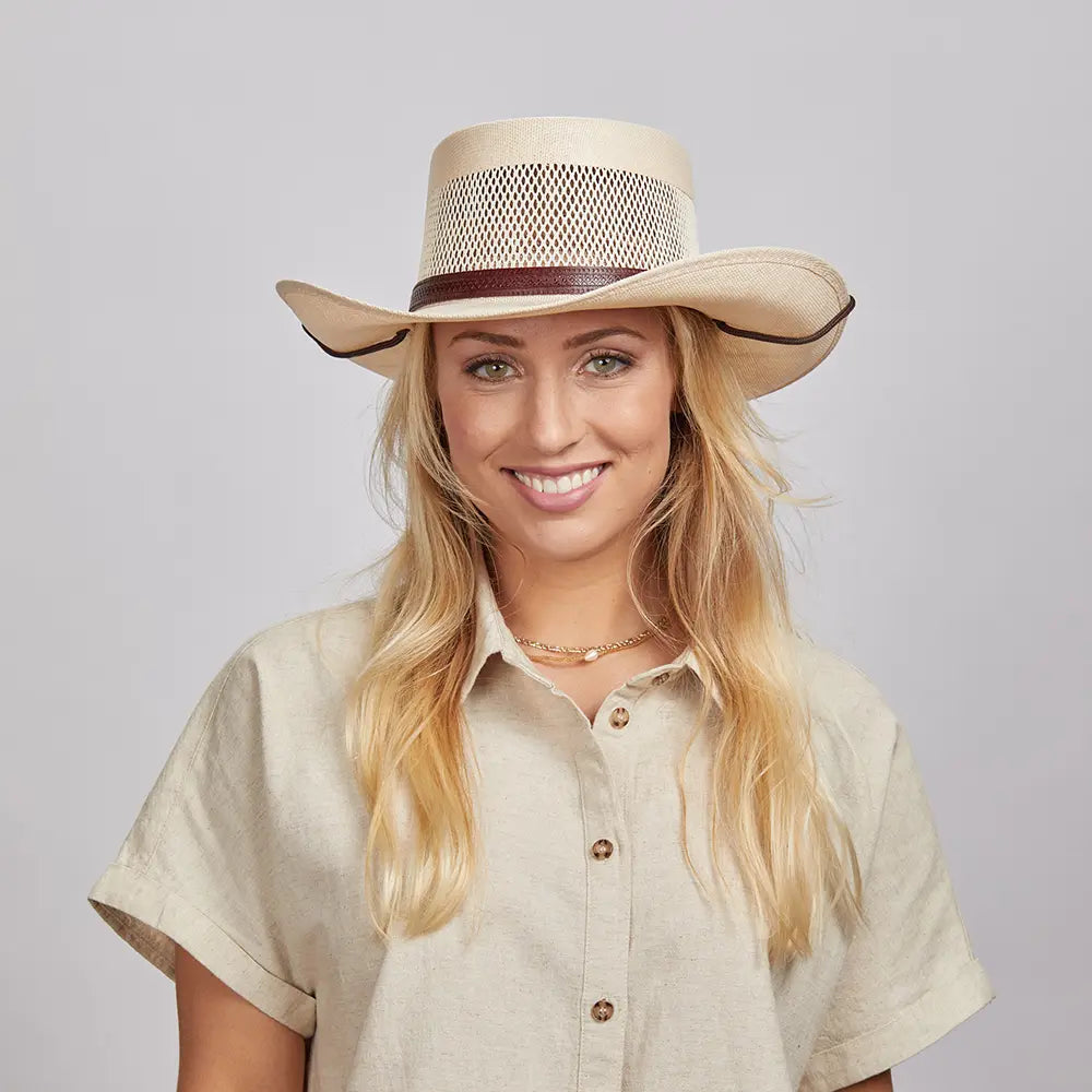Madrid | Womens Wide Brim Firm Straw Gambler Hat