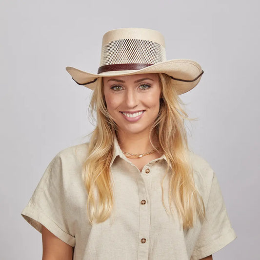 Madrid | Womens Wide Brim Firm Straw Gambler Hat