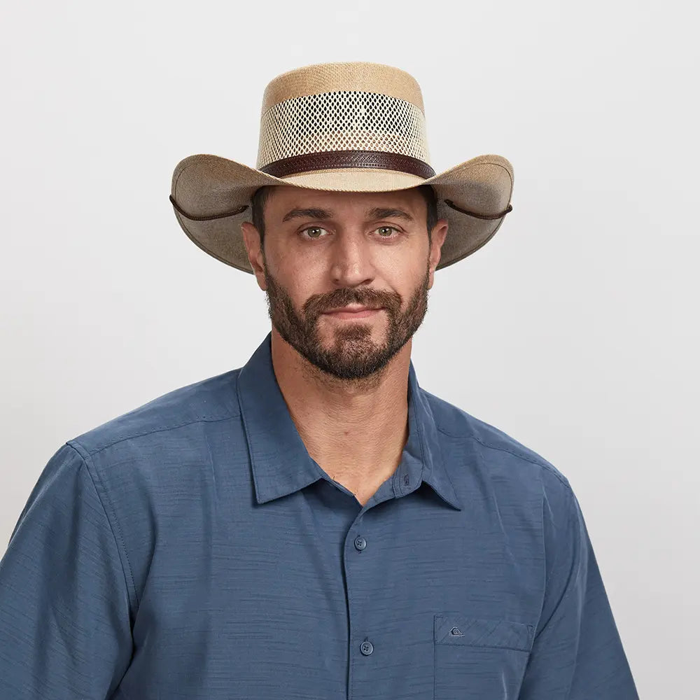 Madrid | Mens Wide Brim Firm Straw Gambler Hat