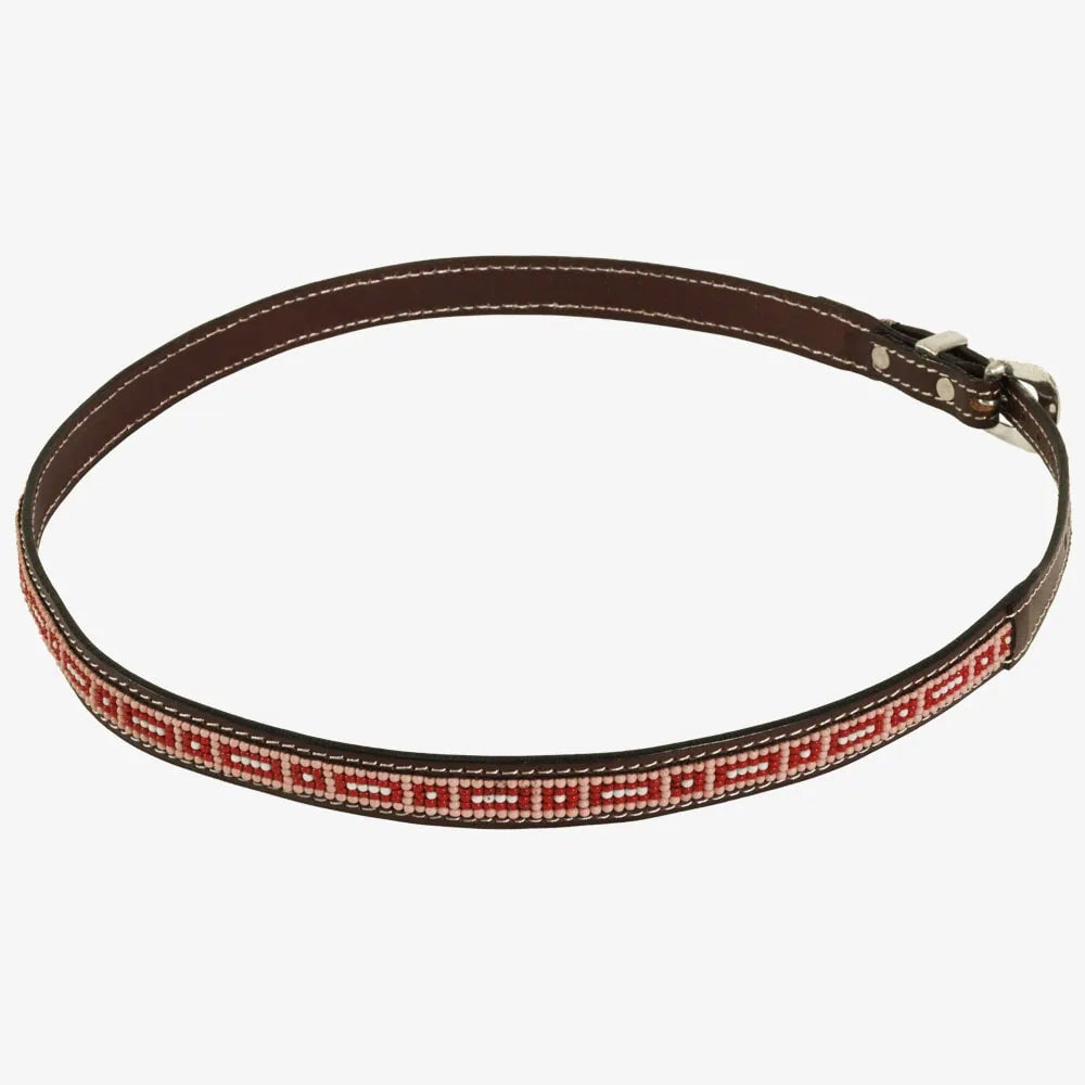 Mahlia | Multicolor Beaded Leather Hat Band
