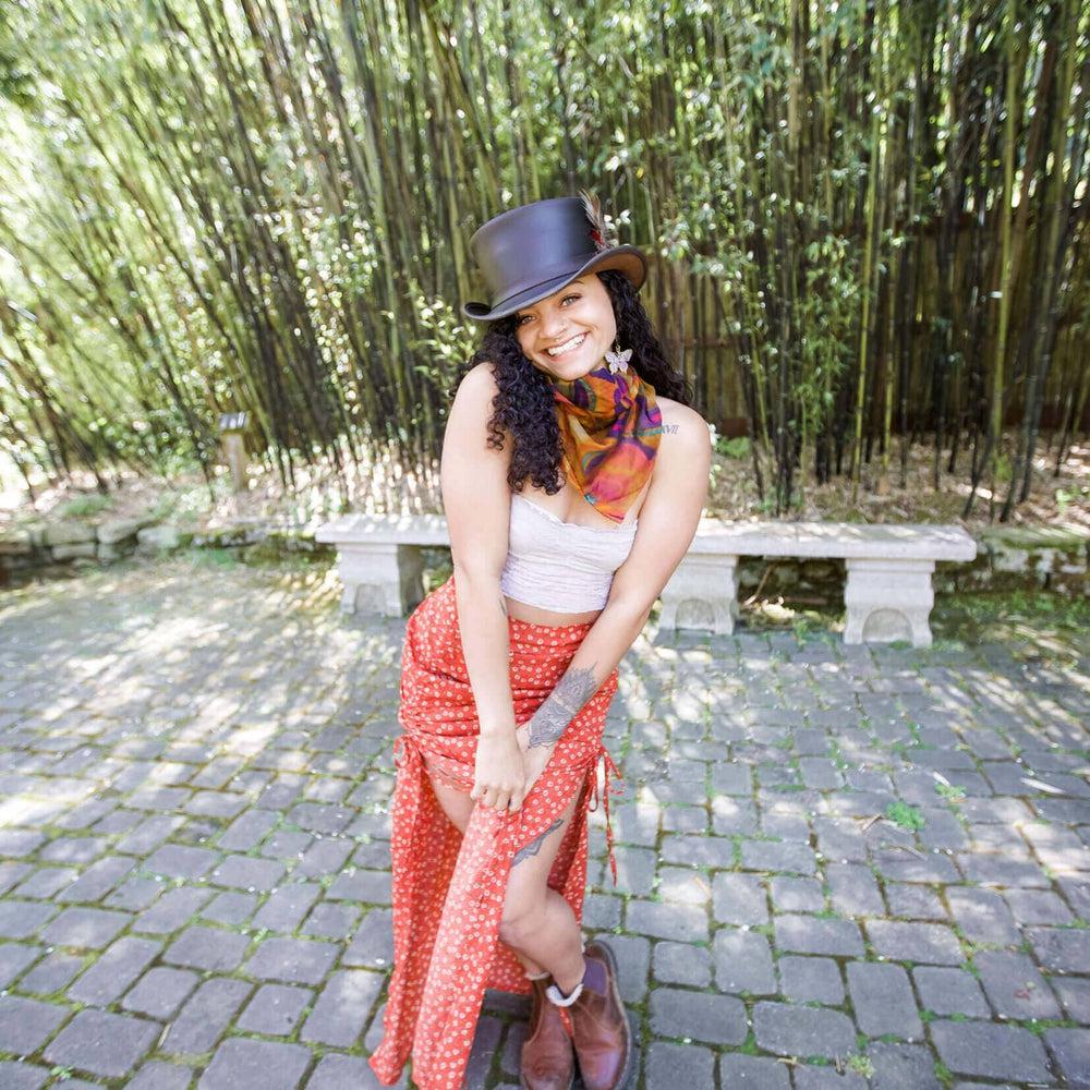 Marlow Brown Finished Feather Top Hat with LT Band by American Hat Makers