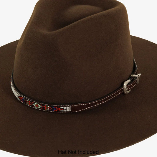 Mika | Beaded Leather Hat Band