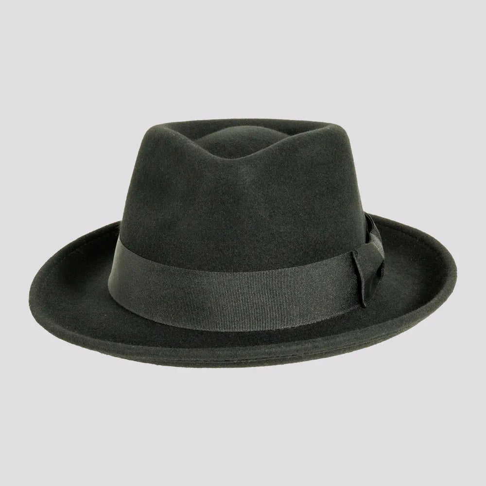 Newark | Mens Crushable Wool Felt Teardrop Fedora Hat