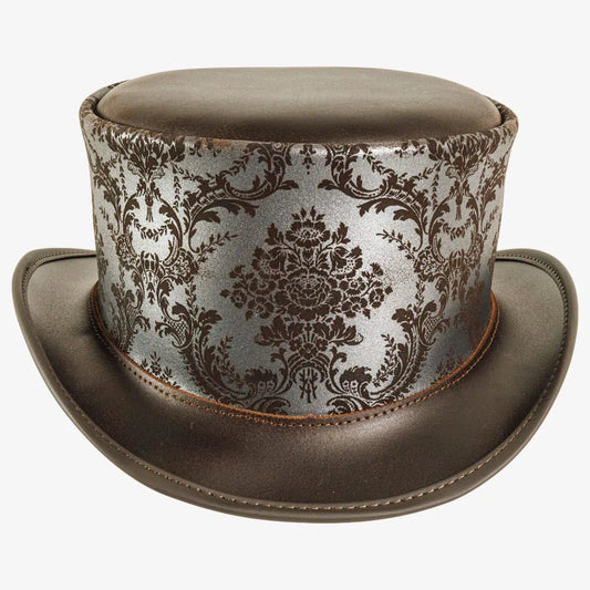 Parlor | Mens Silver Genuine Leather Top Hat