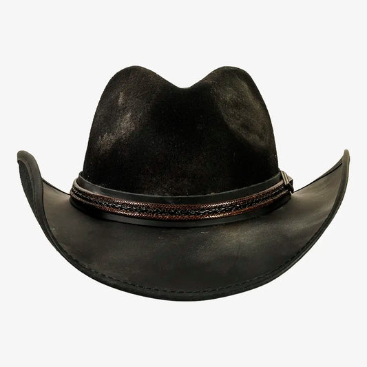 Reckless | Mens Genuine Leather and Wool Felt Western Cowboy Hat