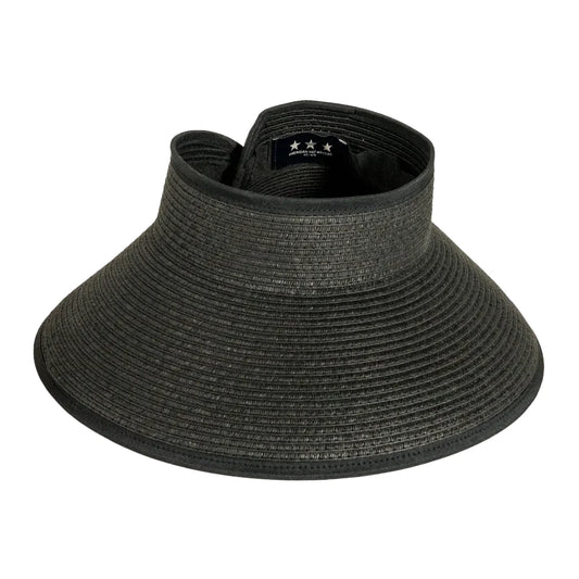 Sassy | Womens Paper Braid Roll Up Visor Sun Hat Pre-Pack