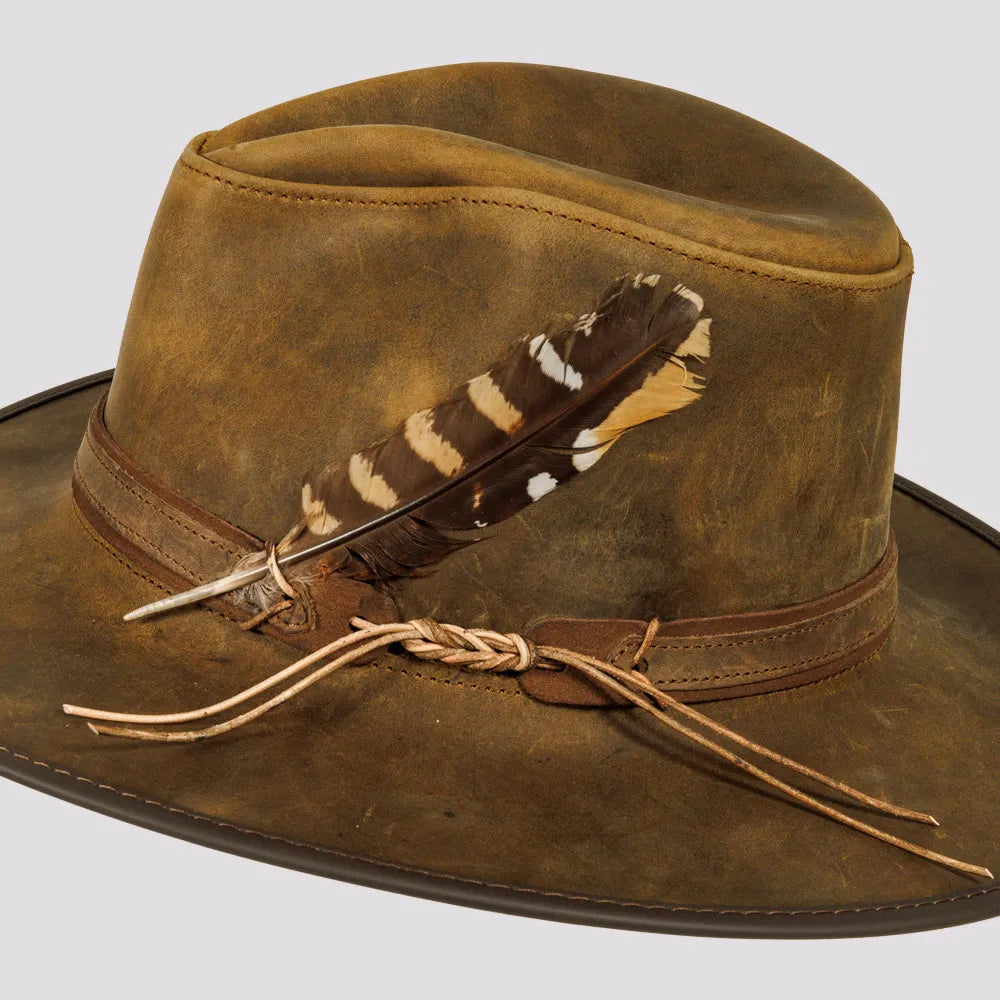 Tate | Mens Burnt Honey Genuine Leather Cowboy Hat