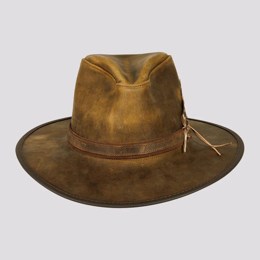 Tate | Mens Burnt Honey Genuine Leather Cowboy Hat