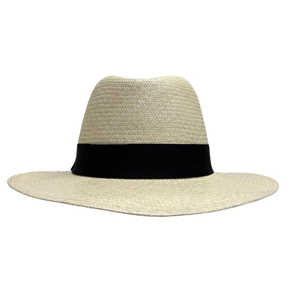 A back view of Panama Straw Fedora Hat