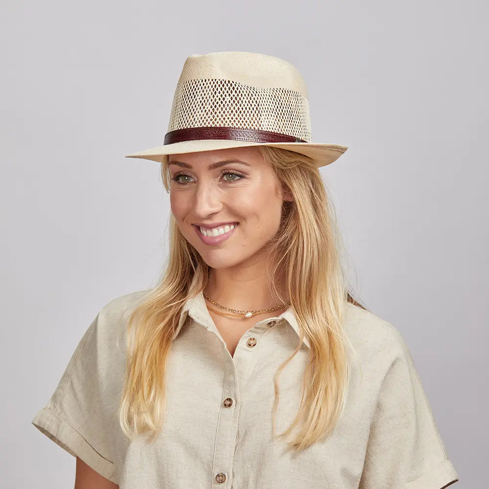 Tuscany | Womens Fedora Firm Straw Trilby Hat