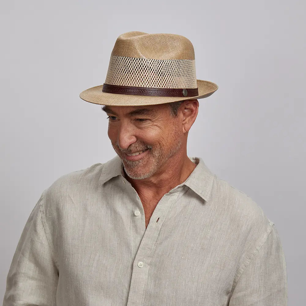 Tuscany | Mens Fedora Firm Straw Trilby Hat