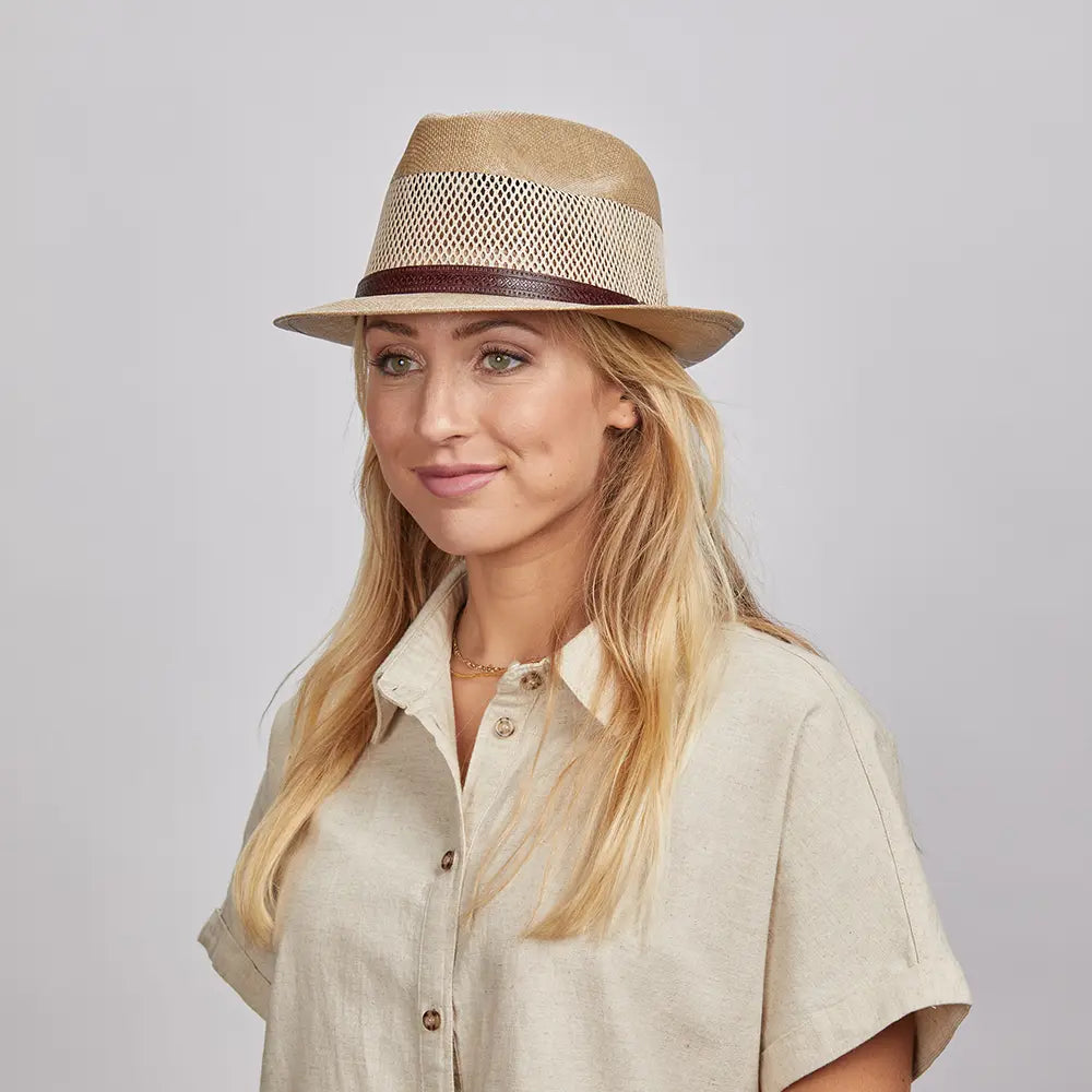 Tuscany | Womens Fedora Firm Straw Trilby Hat