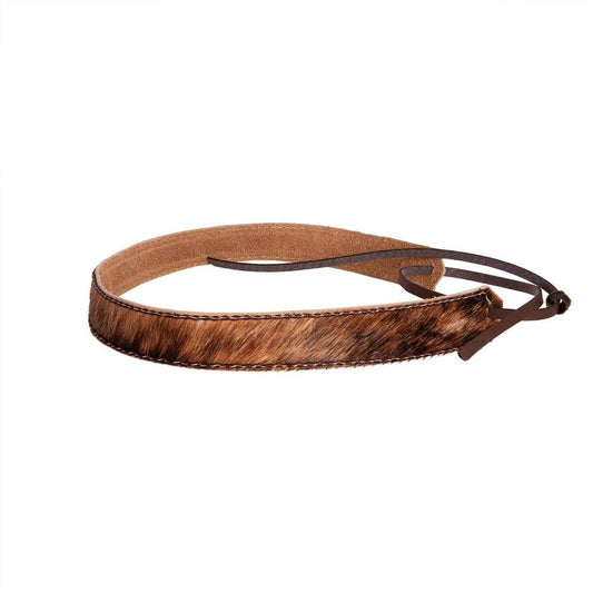 A side view of a Brindle Hair on Cowboy Hat Band