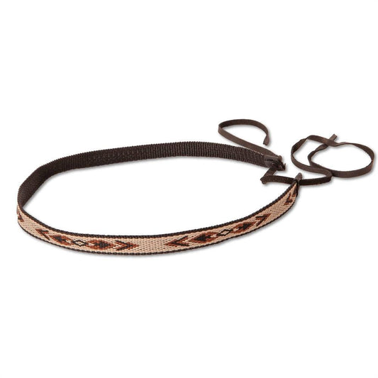 An angle view of a Lone Wolf Black Cowboy Hat Band