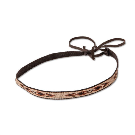 A right angle view of a Lone Wolf Black Cowboy Hat Band