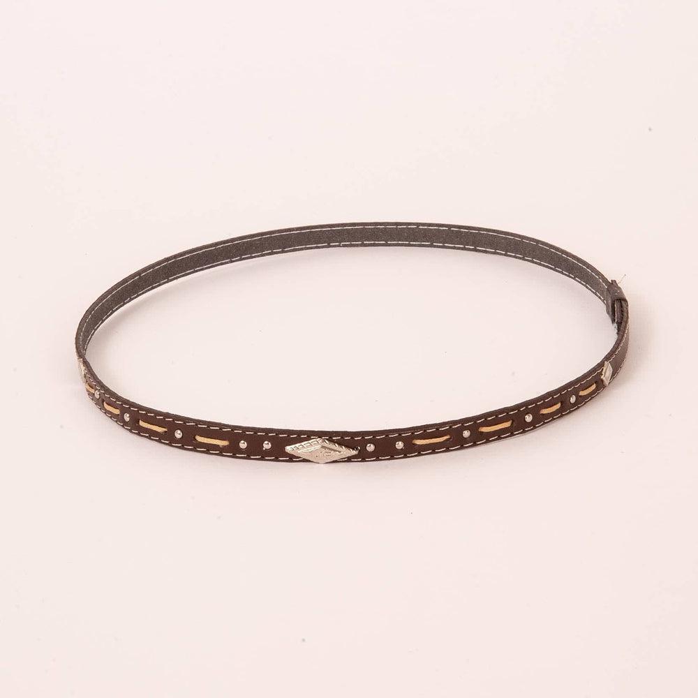 A front view of a Piney Brown Hat Band