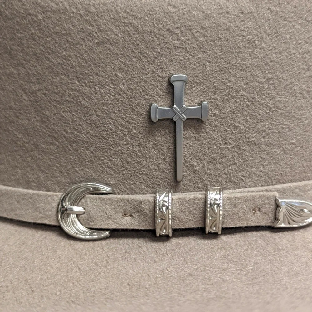 Raised Cross Magnetic Hat Pin Size Reference
