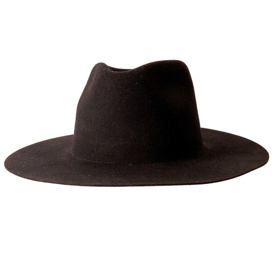 A side view of Black Rancher Felt Fedora Hat
