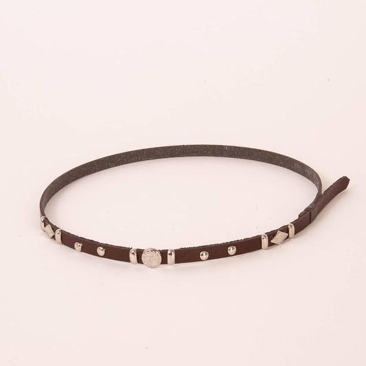 An angle view of a Rawlins Brown Hat Band