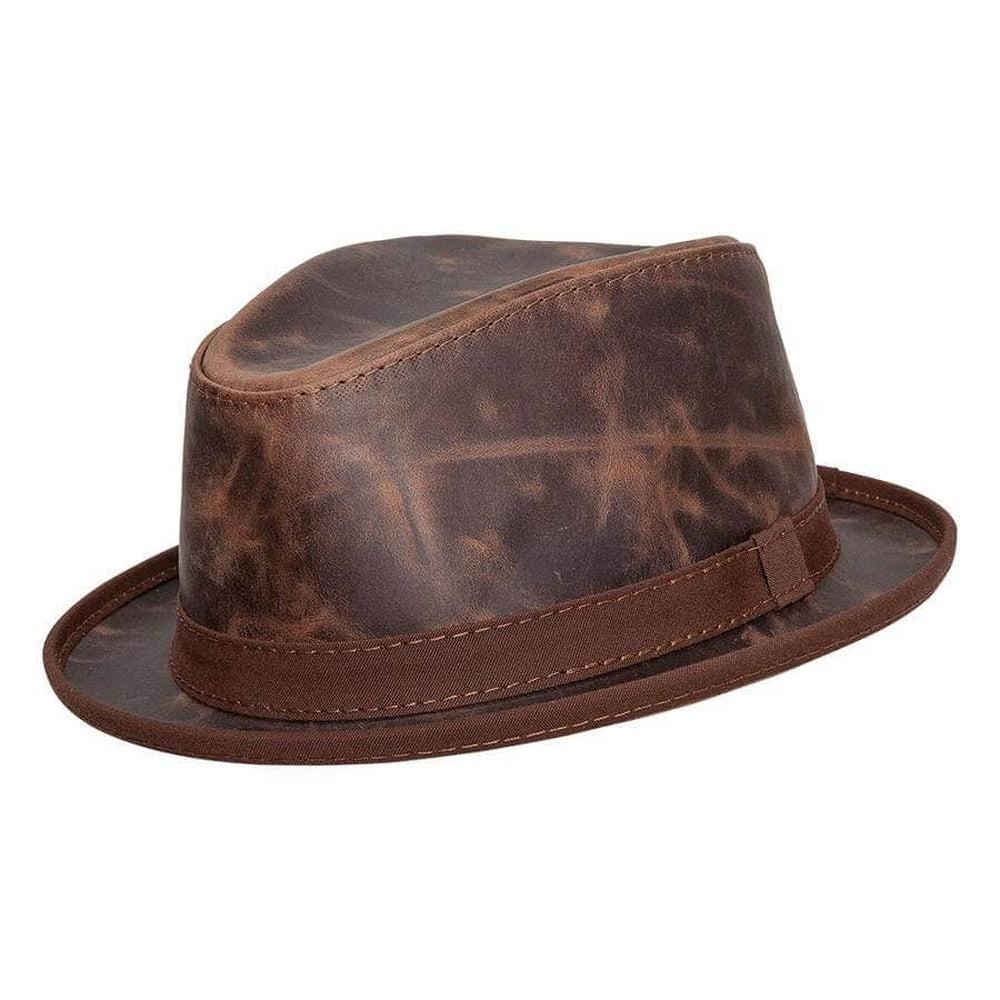 Soho Chocolate Leather Trilby Fedora by American Hat Makers