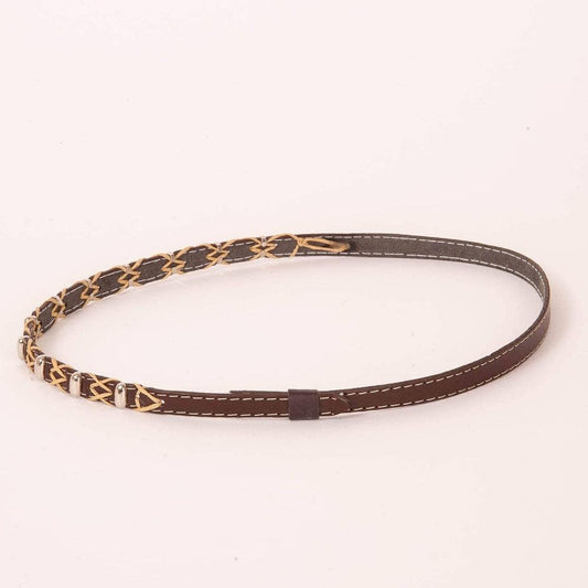 A side view of a Tombstone Brown Hat Band