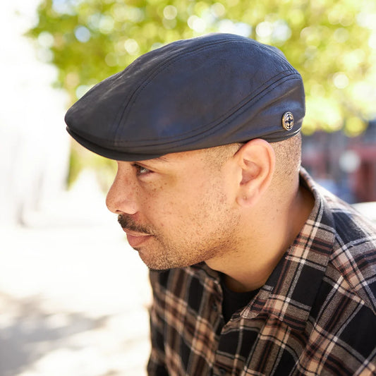 Bookie | Mens Leather Flat Cap