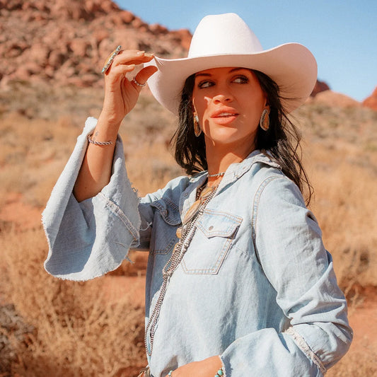 Cattleman White | Womens Felt White Cowgirl Hat