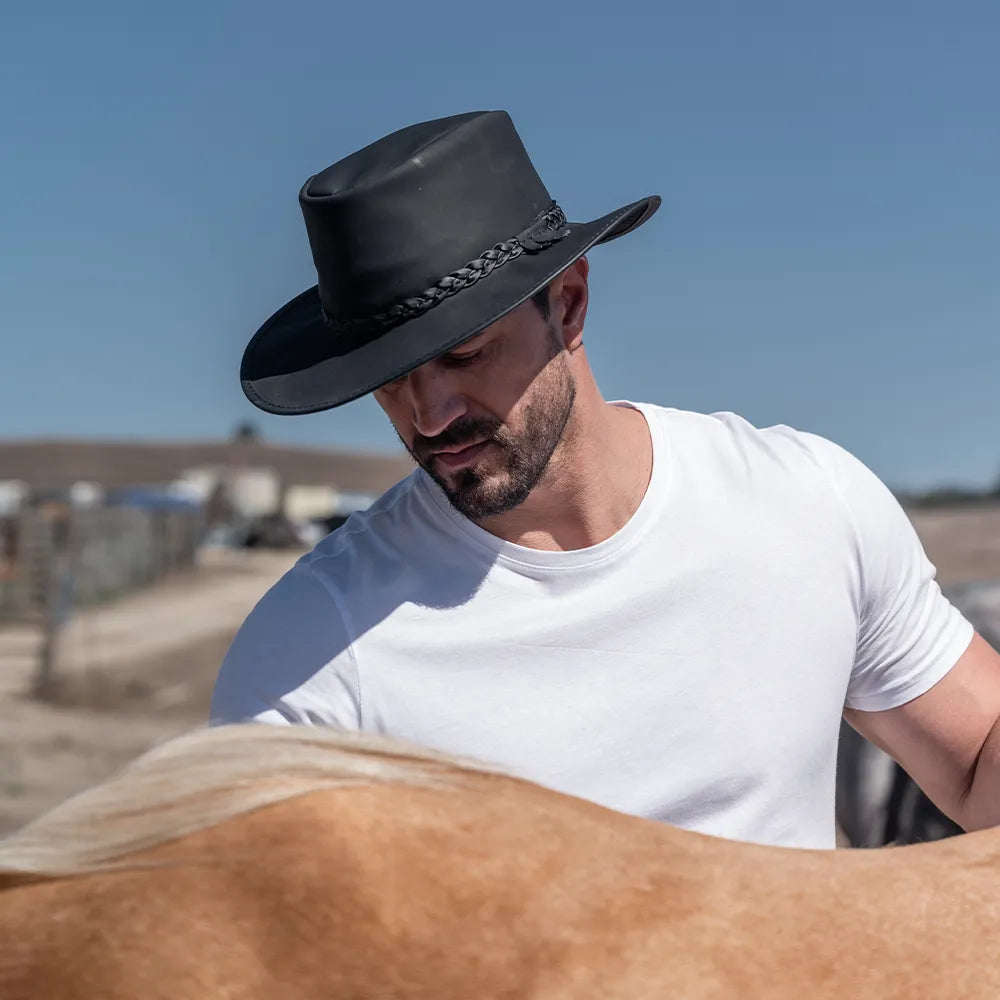 Crusher | Mens Crushable Leather Outback Hat