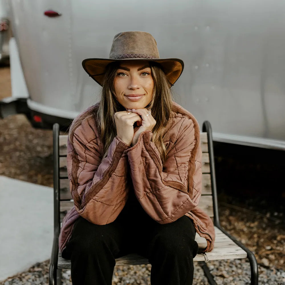 Crusher | Womens Leather Crushable Outback Hat